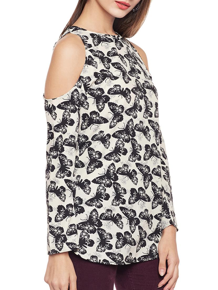 beige printed casual top - 14734189 - Zoom Image - 2