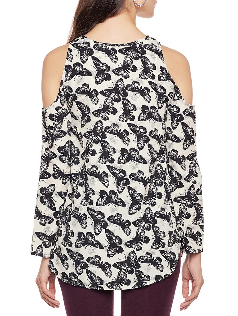 beige printed casual top - 14734189 - Zoom Image - 3