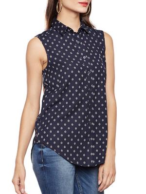navy blue cotton shirt - 14734191 - Standard Image - 2