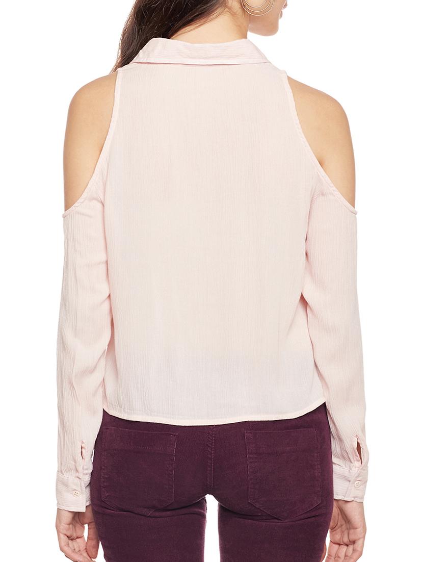 rosewater pink cold shoulder shirt - 14734192 - Zoom Image - 3