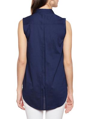 navy blue rayon tunic - 14734196 - Standard Image - 3