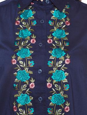 navy blue rayon tunic - 14734196 - Standard Image - 4