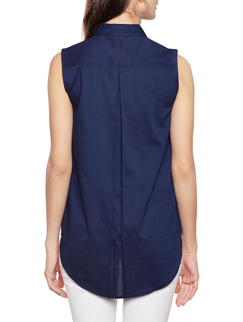 navy blue rayon tunic - 14734196 - Zoom Image - 3
