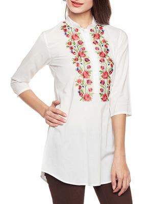 white solid cotton tunic - 14734204 - Standard Image - 2
