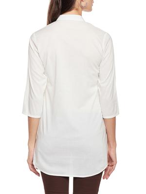white solid cotton tunic - 14734204 - Standard Image - 3
