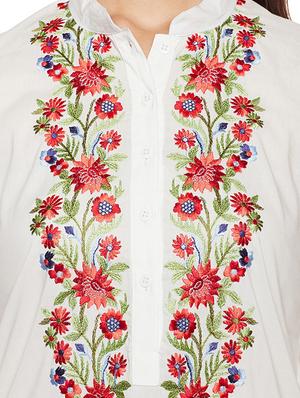 white solid cotton tunic - 14734204 - Standard Image - 4