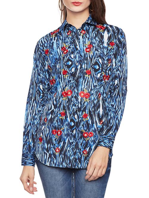 blue printed tunic - 14734205 - Standard Image - 1