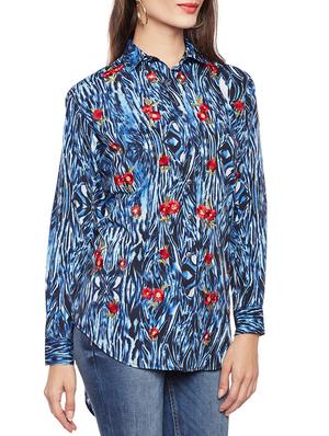 blue printed tunic - 14734205 - Standard Image - 2