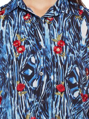 blue printed tunic - 14734205 - Standard Image - 4