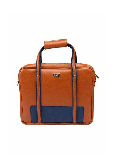 bluebrown leather laptopbag - 14734799 - Standard Image - 1