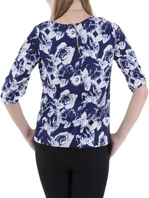 pleated front floral blouson top - 14734801 - Standard Image - 3