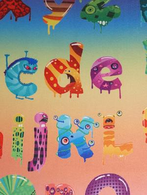 digital print kids alphabets 1 door curtain - 14735327 - Standard Image - 3