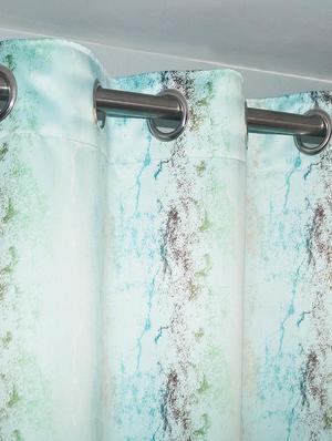 printed light blue based abstract window curtain - 14735343 - Standard Image - 2