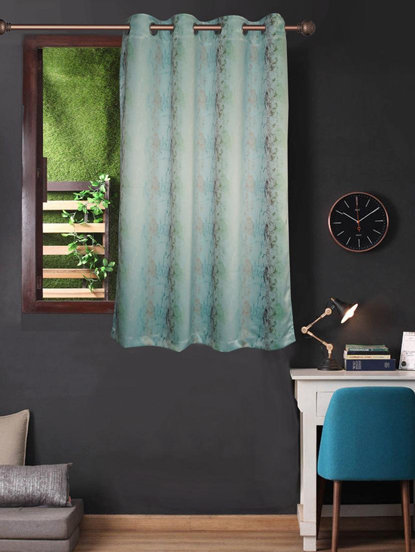 printed light blue based abstract window curtain - 14735343 - Zoom Image - 1