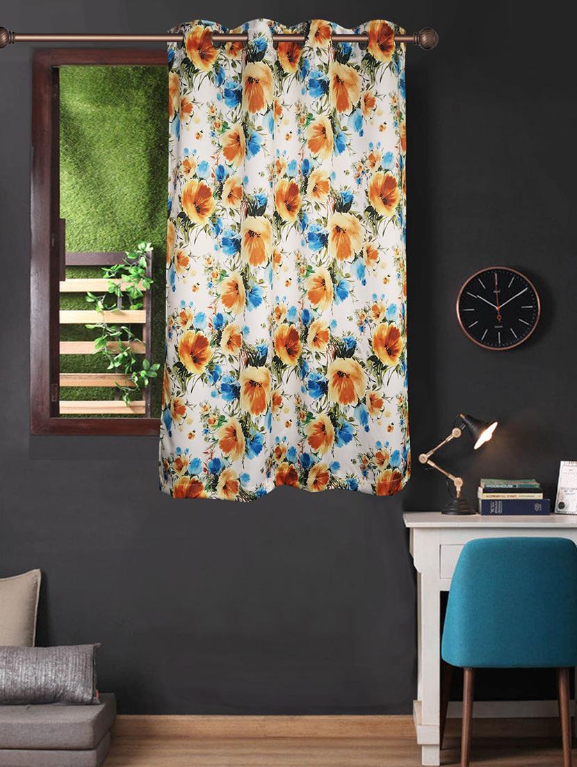 printed cream based flower window curtain - 14735347 - Zoom Image - 1