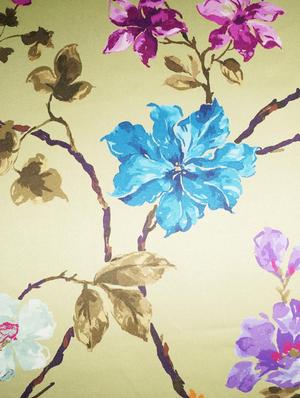 printed lemon yellow based flower door curtain - 14735352 - Standard Image - 2