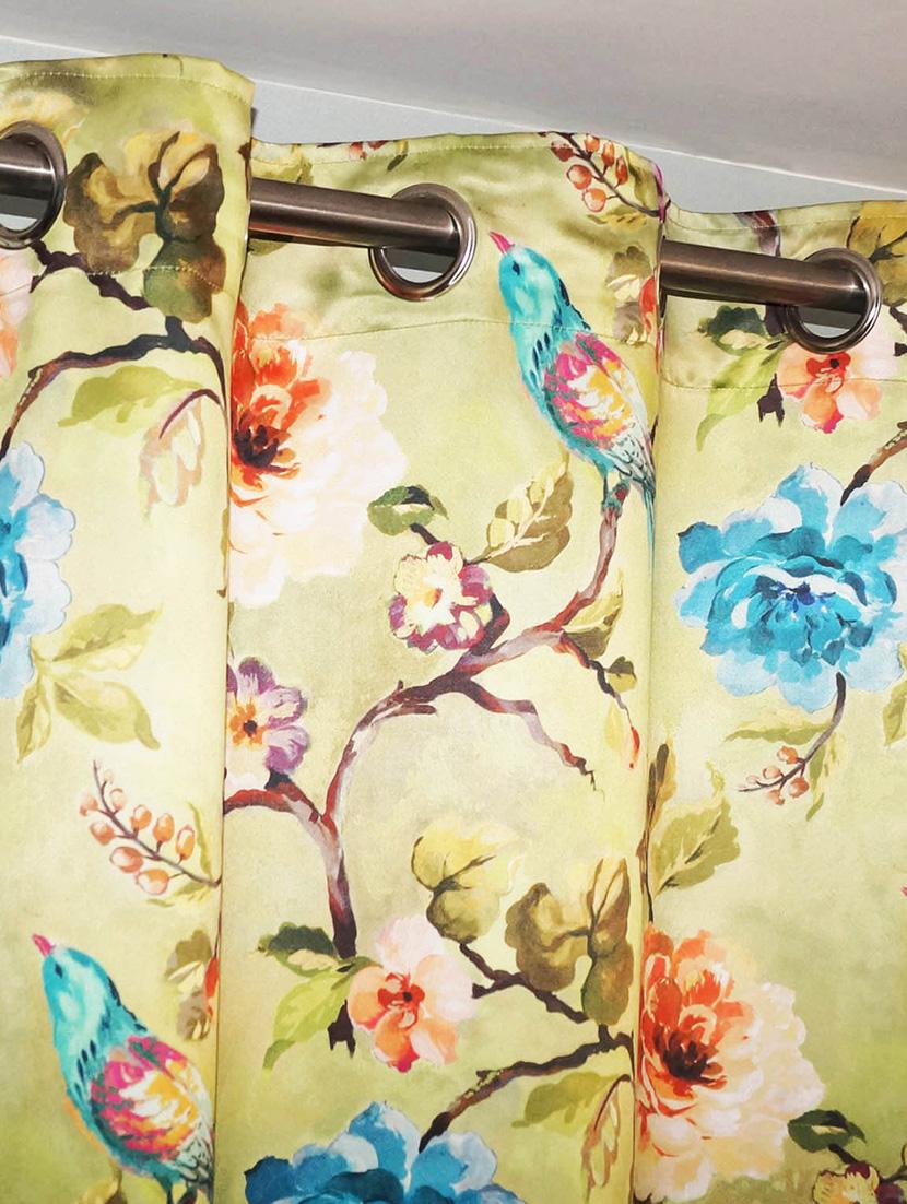 printed light green based flower door curtain - 14735354 - Zoom Image - 2