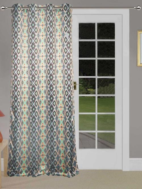 8 metal eyelets printed door curtain - 14735358 - Standard Image - 1