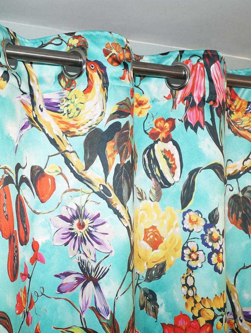 8 metal eyelets printed door curtain - 14735360 - Zoom Image - 2