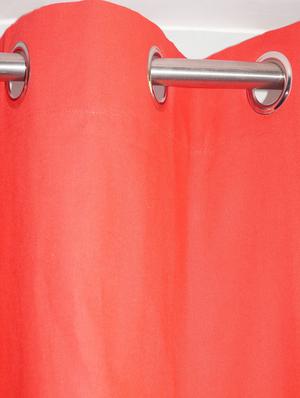 cotton door curtain with 8 metal eyelets and tieback - 14735380 - Standard Image - 2