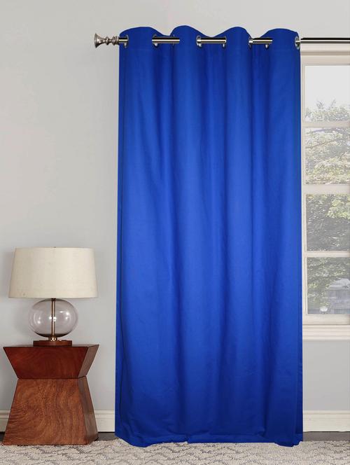 cotton door curtain with 8 metal eyelets and tieback - 14735385 - Standard Image - 1