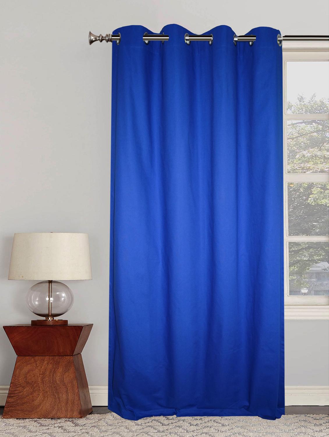 cotton door curtain with 8 metal eyelets and tieback - 14735385 - Zoom Image - 1