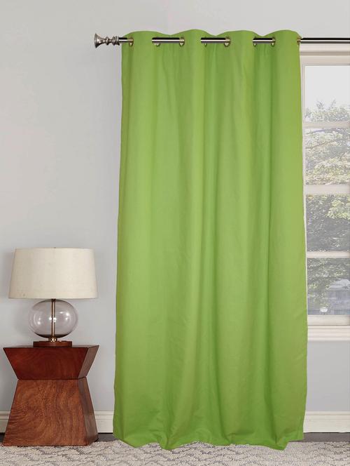 cotton door curtain with 8 metal eyelets and tieback - 14735386 - Standard Image - 1