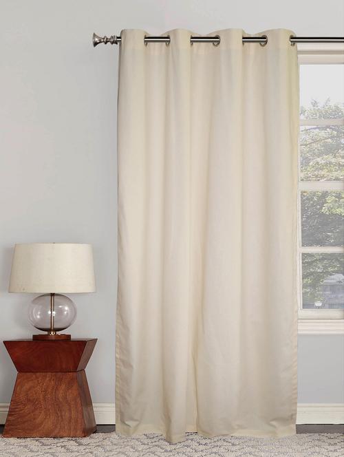 cotton door curtain with 8 metal eyelets and tieback - 14735387 - Standard Image - 1
