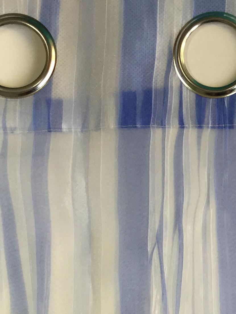 stylish blue with abstract stripes sheer curtain for door - 14735391 - Zoom Image - 2