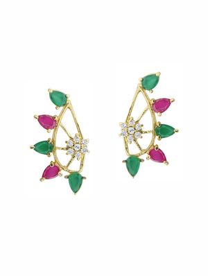 multi colored metal drop earrings (set of 3) - 14735628 - Standard Image - 4