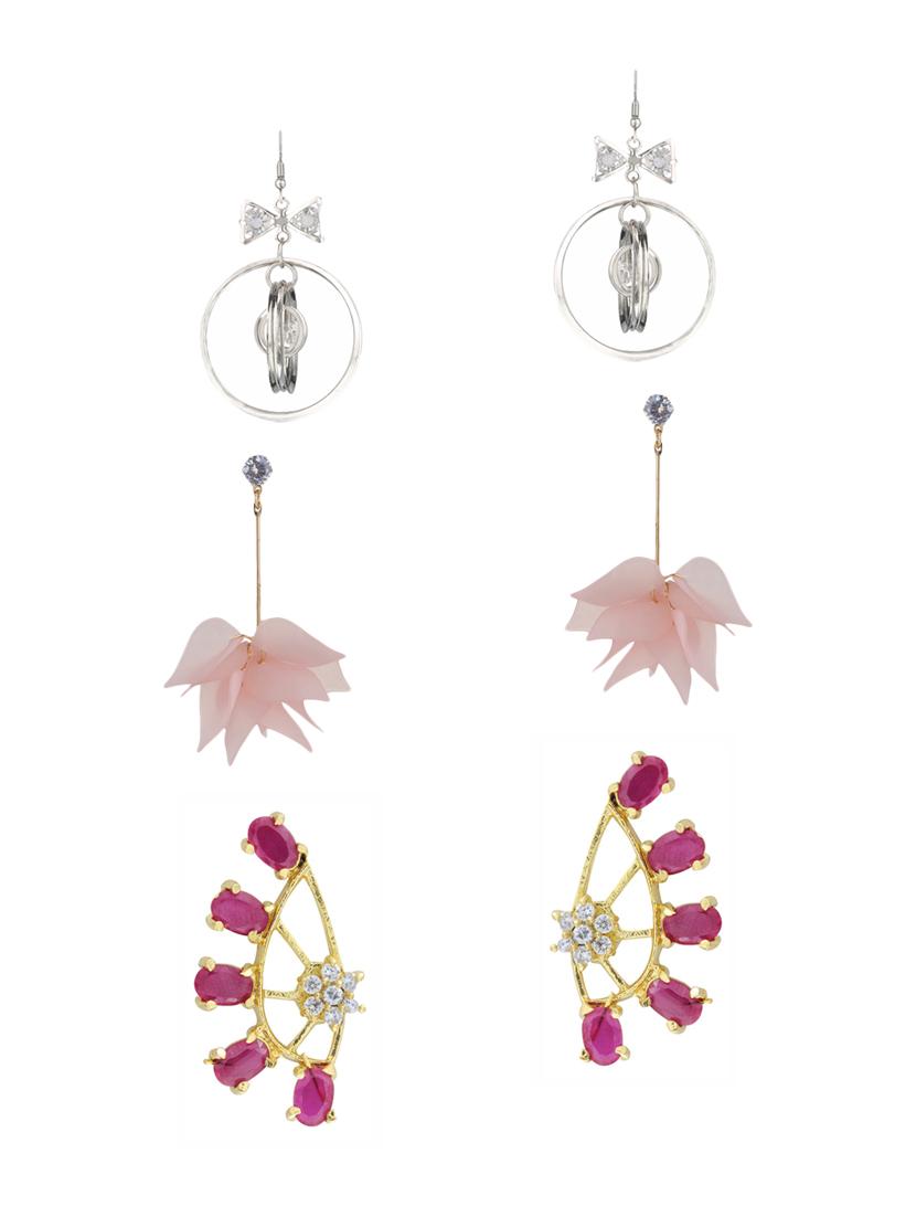multi colored metal drop earrings (set of 3) - 14735633 - Zoom Image - 1