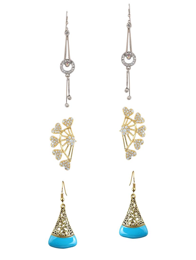 multi colored metal drop earrings (set of 3) - 14735639 - Zoom Image - 1