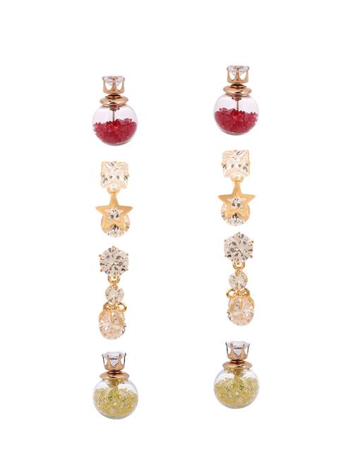 multi colored metal drop earrings (set of 4) - 14735680 - Standard Image - 1