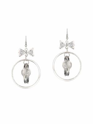 silver metal drop earrings (set of 4) - 14735684 - Standard Image - 3