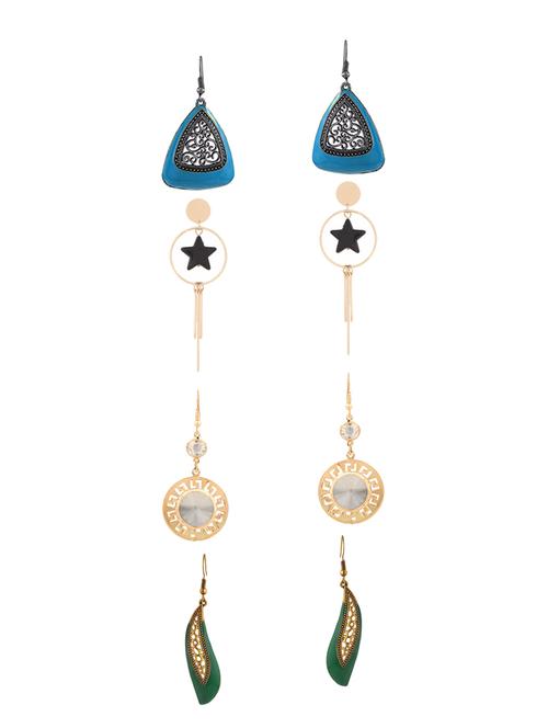 multi colored metal drop earrings (set of 4) - 14735698 - Standard Image - 1