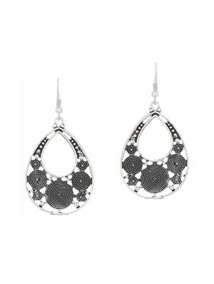 silver metal drop earrings (set of 4) - 14735753 - Standard Image - 2