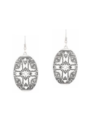 silver metal drop earrings (set of 4) - 14735753 - Standard Image - 4