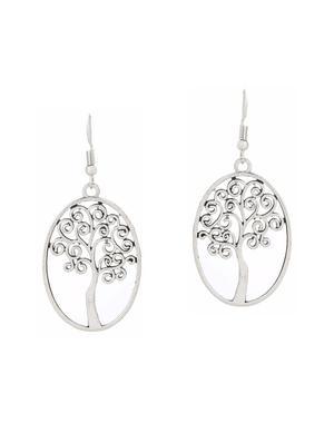 silver metal drop earrings (set of 4) - 14735753 - Standard Image - 5