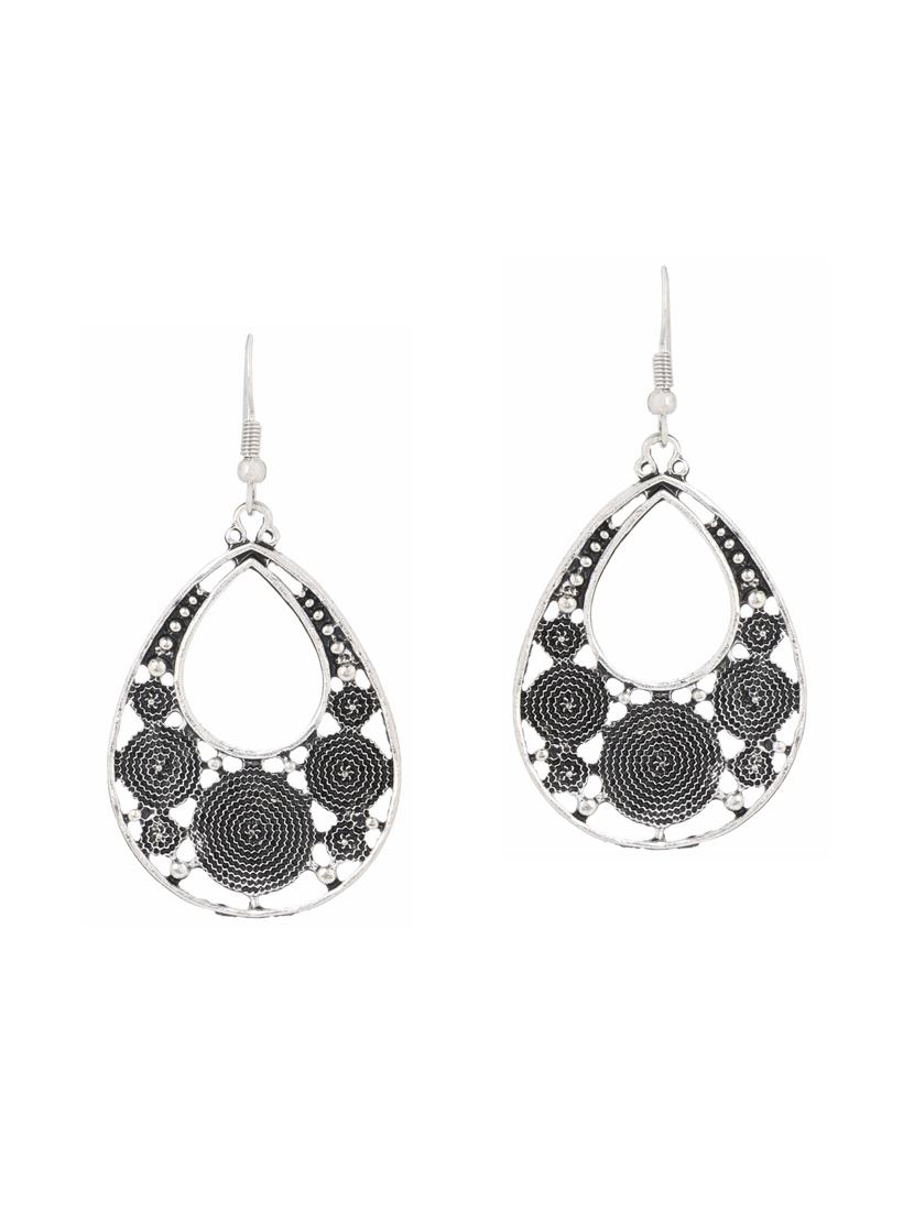 silver metal drop earrings (set of 4) - 14735753 - Zoom Image - 2