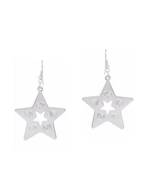 silver metal drop earrings - 14735774 - Standard Image - 2