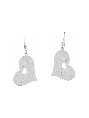 silver metal drop earrings - 14735774 - Standard Image - 3