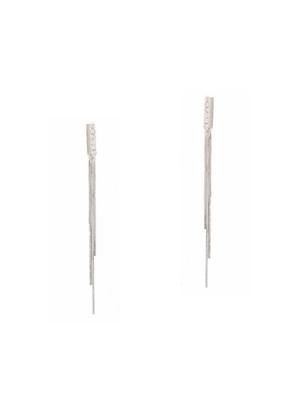 silver metal drop earrings - 14735774 - Standard Image - 6