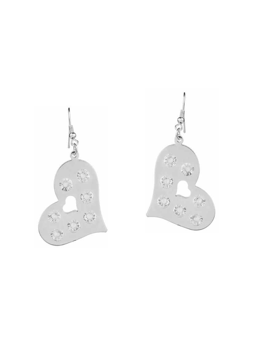 silver metal drop earrings - 14735774 - Zoom Image - 3