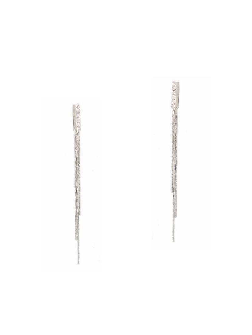 silver metal drop earrings - 14735774 - Zoom Image - 6