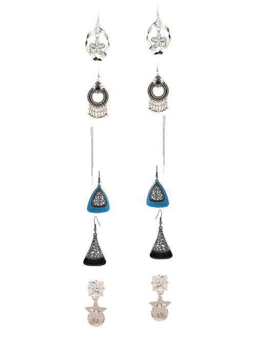 multi colored metal drop earrings (set of 6) - 14735785 - Standard Image - 1