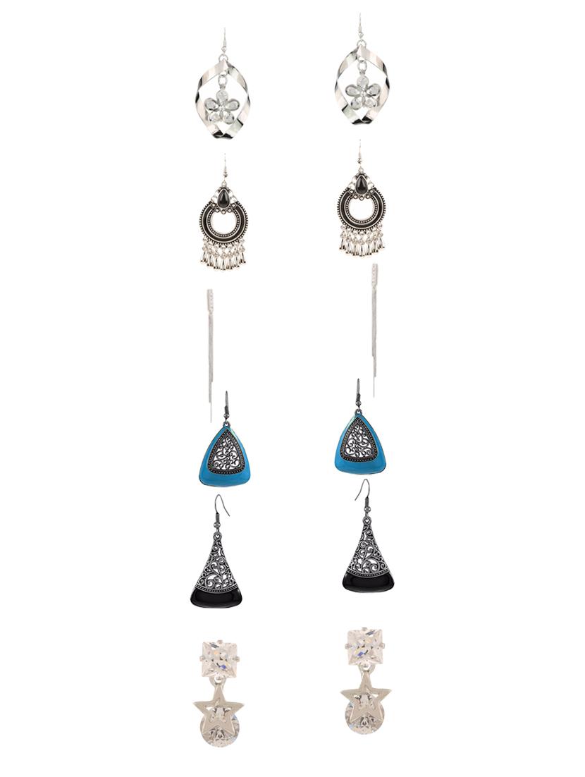 multi colored metal drop earrings (set of 6) - 14735785 - Zoom Image - 1