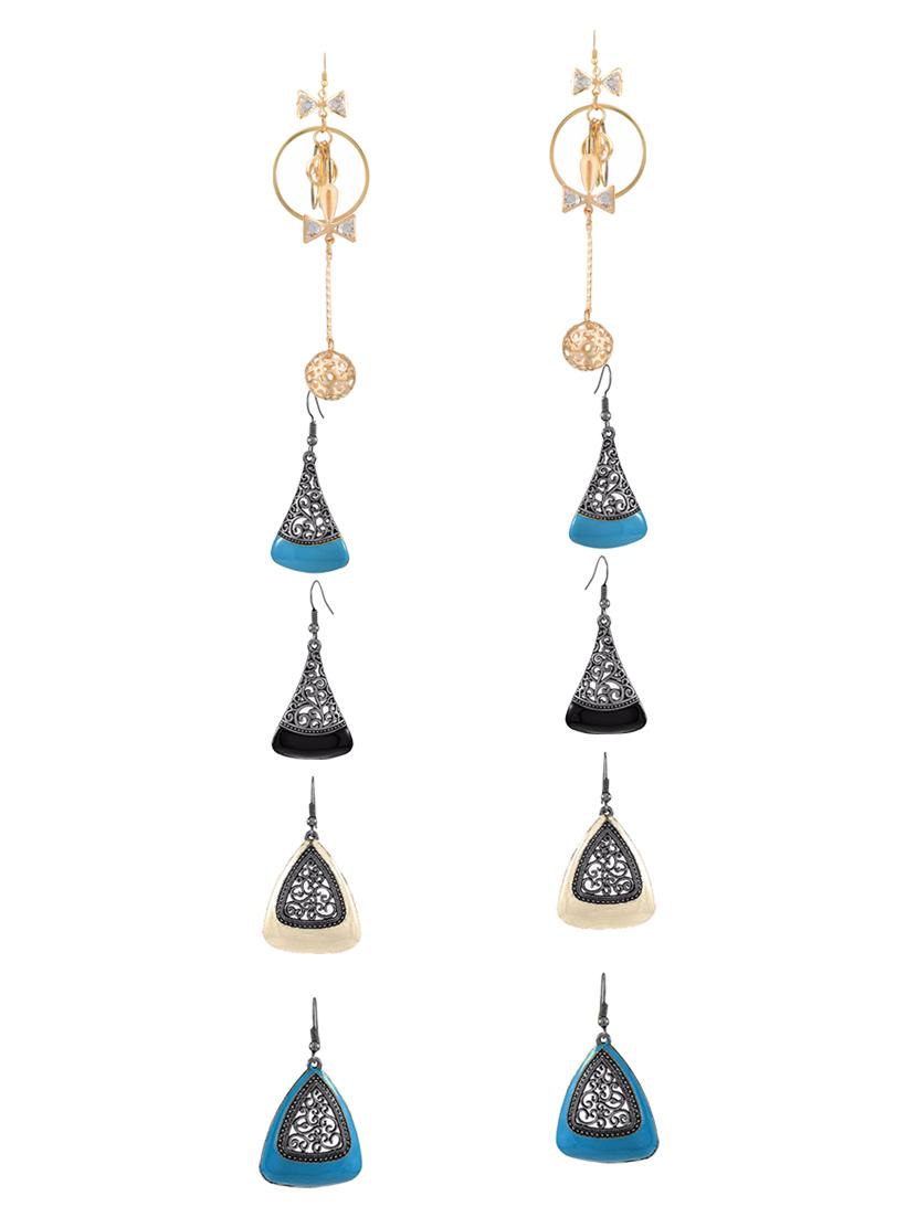 multi colored metal drop earrings (set of 6) - 14735790 - Zoom Image - 1