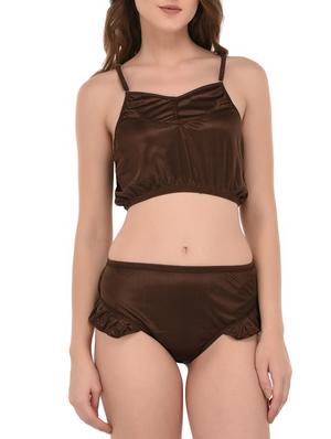 brown satin nightwear set - 14735830 - Standard Image - 6