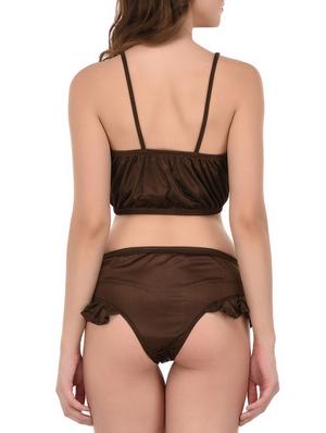 brown satin nightwear set - 14735830 - Standard Image - 7