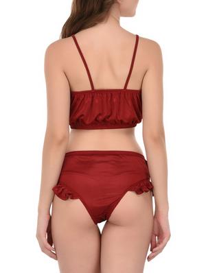red solid nightwear set - 14735832 - Standard Image - 7